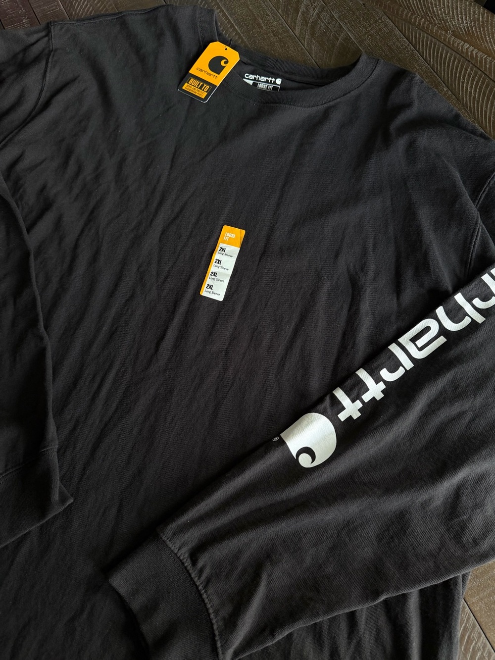 Carhartt Loose Fit Long Sleeve Logo Shirt Black 2XL NWT